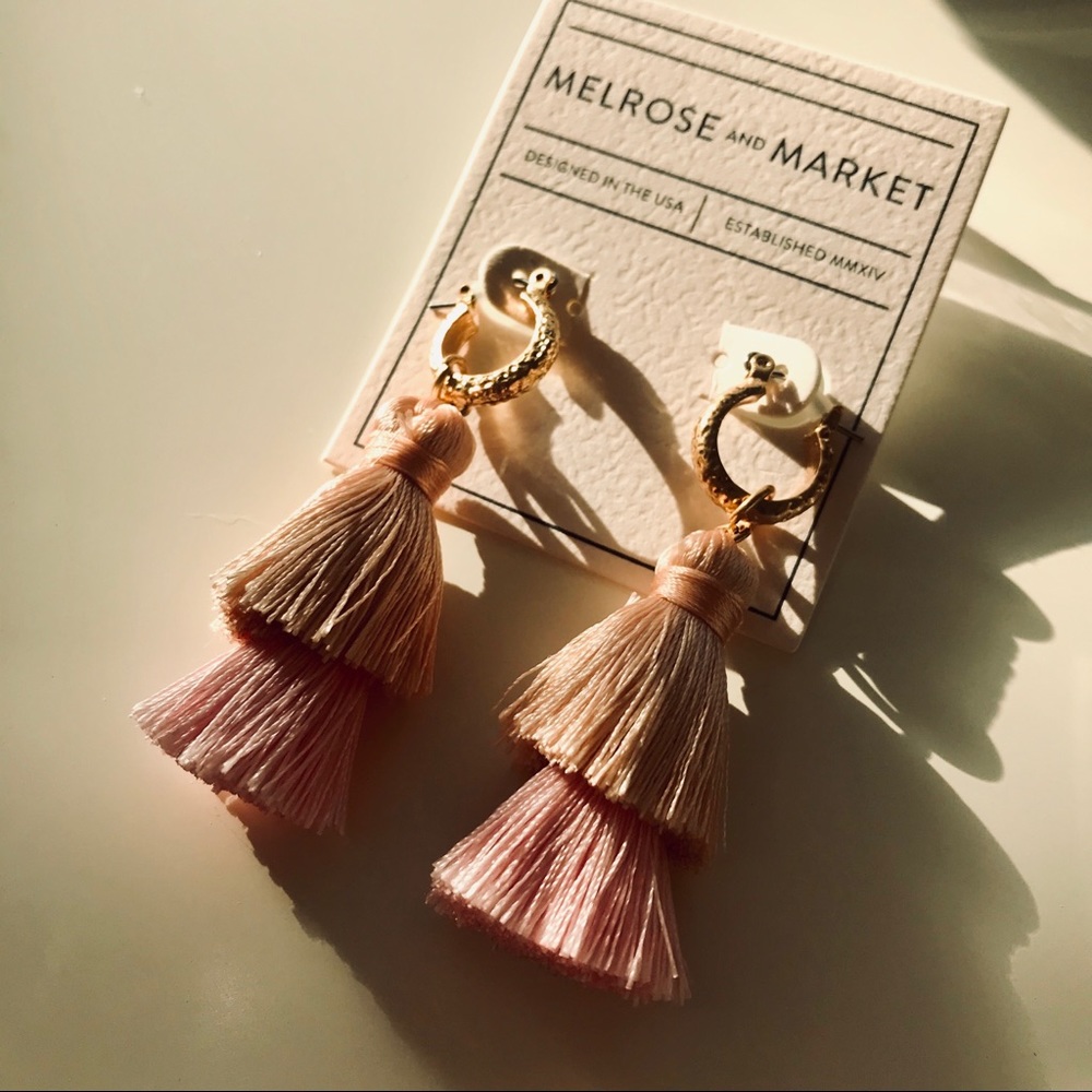 MELROSE & MKT Two-Tier Tassel Earrings NWT! - Picture 6 of 7